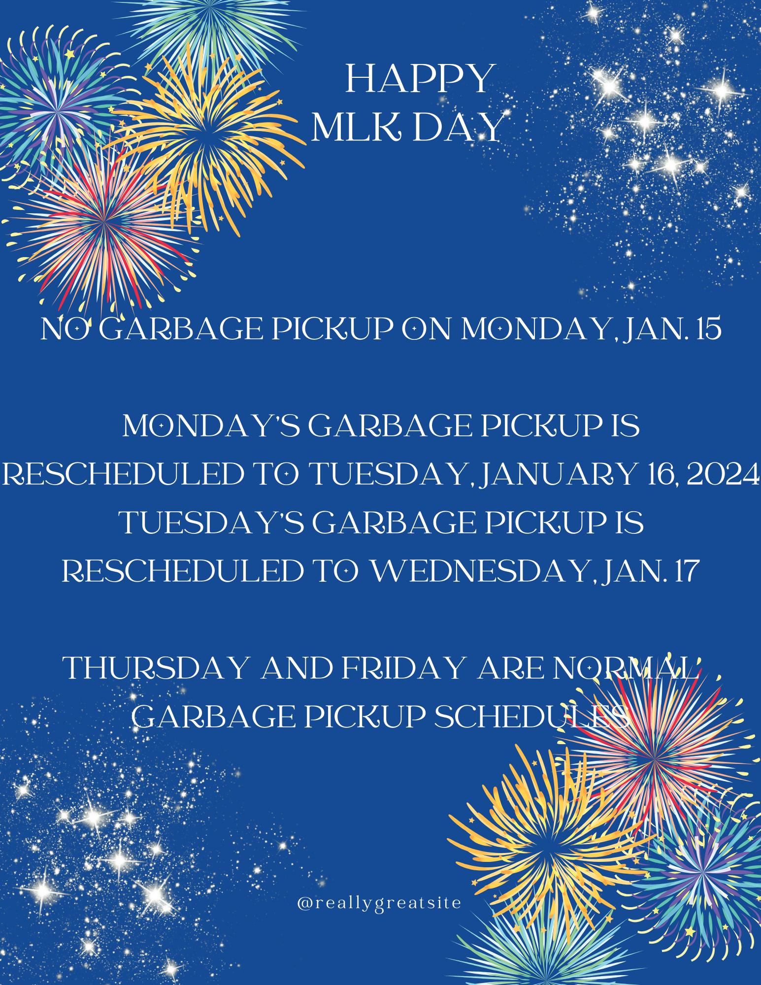 MLK Week Garbage Schedule City Of Magee mlk-week-garbage-schedule-city-of-magee